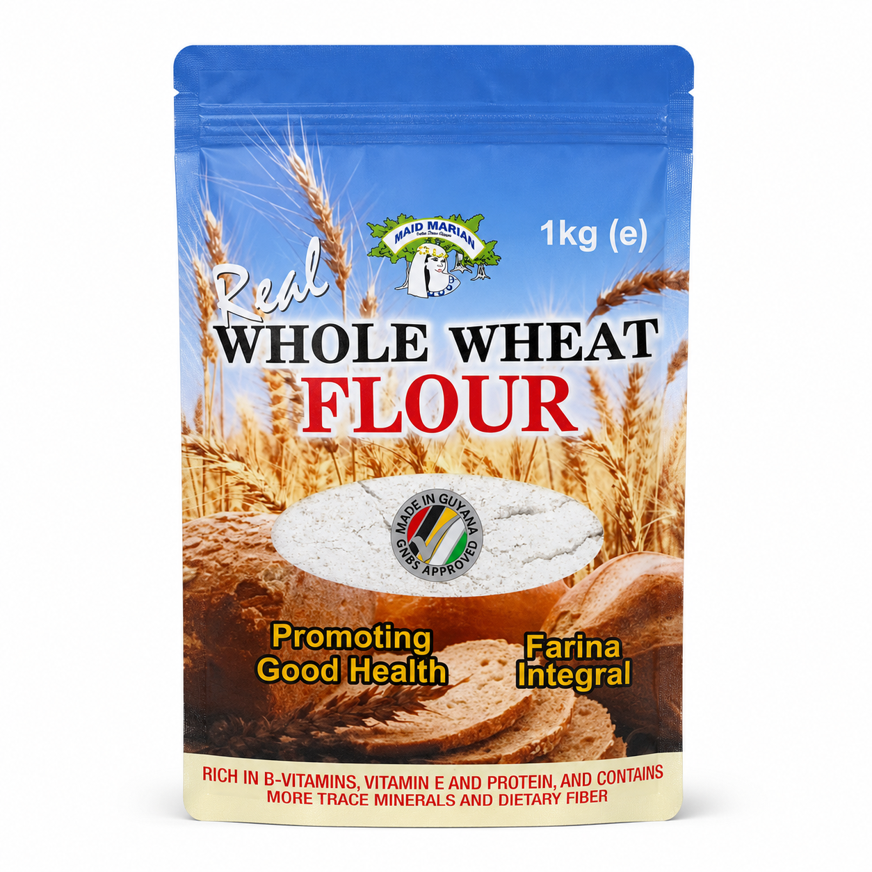 Maid Marian Real Whole Wheat Flour – 1 kg (2.2 lb)