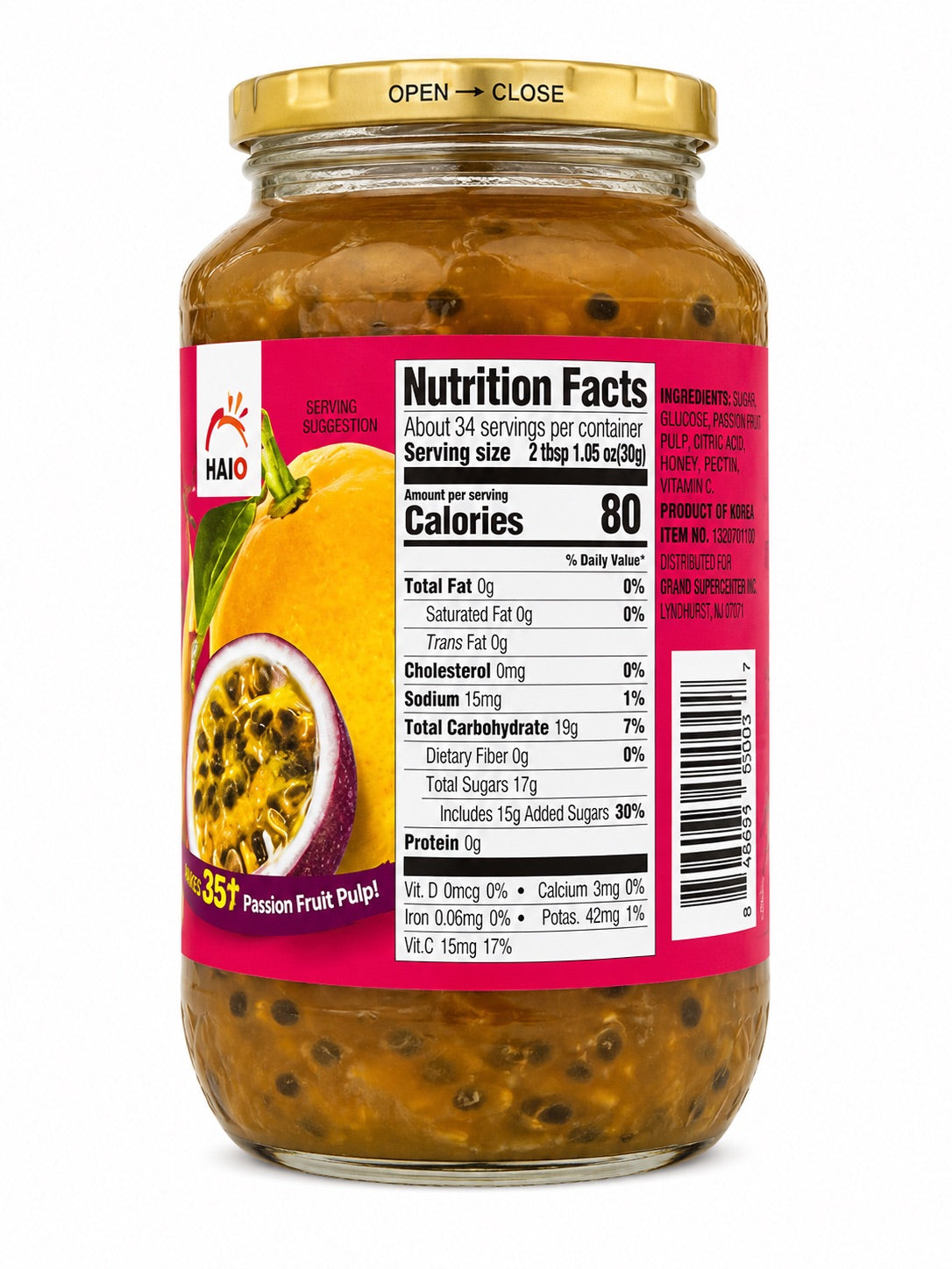 Passion Fruit & Yuja Tea with Honey 35.2 oz