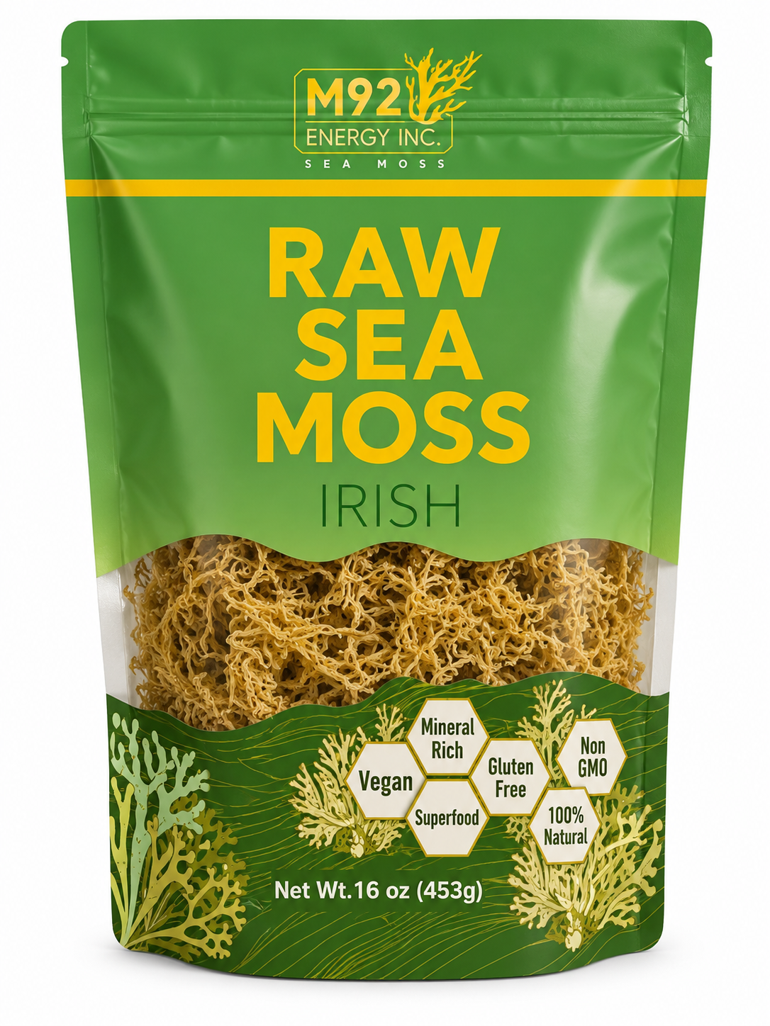 M92 Energy Raw Sea Moss Irish 16 oz