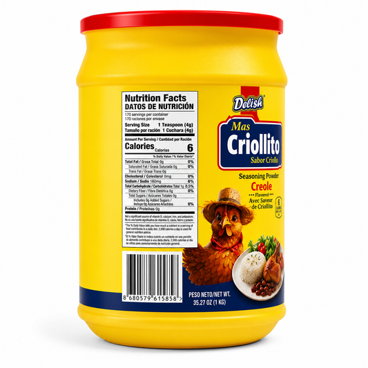 Delish Mas Criollito Creole Seasoning Powder 35.27 oz (1 kg)