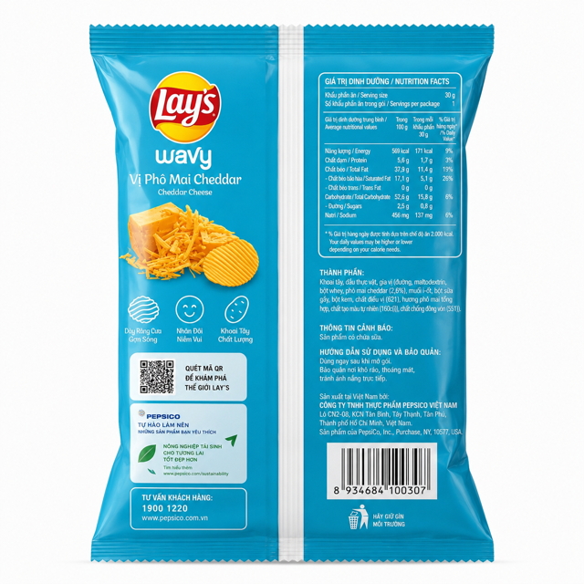 Lay's Wavy Cheddar Cheese Potato Chips 3.17 oz (90 g)