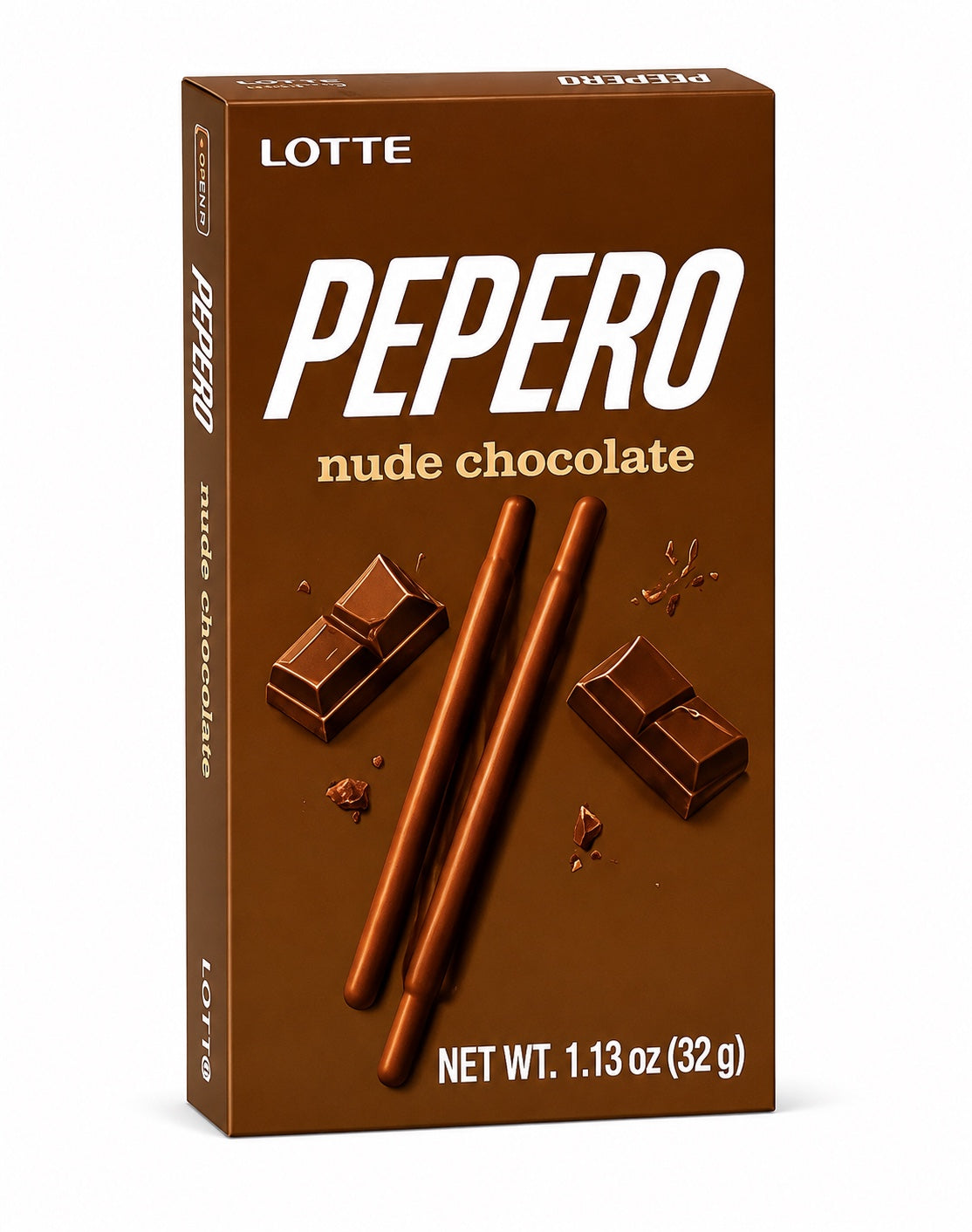 Lotte Pepero Nude Chocolate Filled Biscuit Sticks, 1.13 oz (32 g)