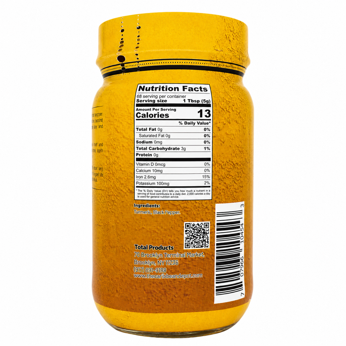 Natural Food Turmeric Powder with Black Pepper - 12 oz