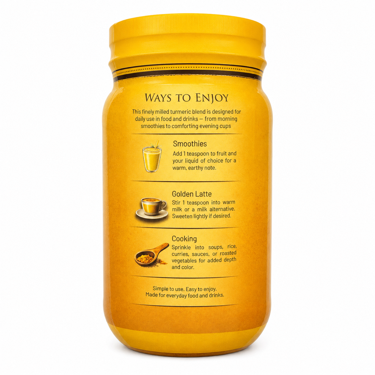 Natural Food Turmeric Powder with Black Pepper - 12 oz