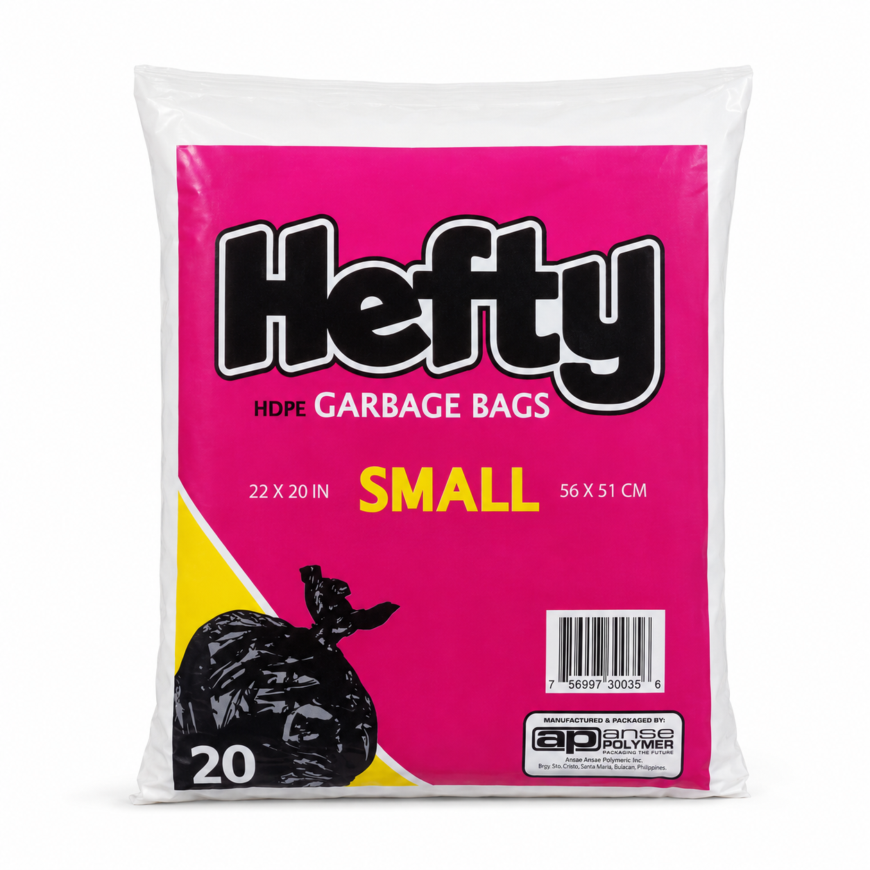 Hefty Small HDPE Garbage Bags 20 Count product image on a white background