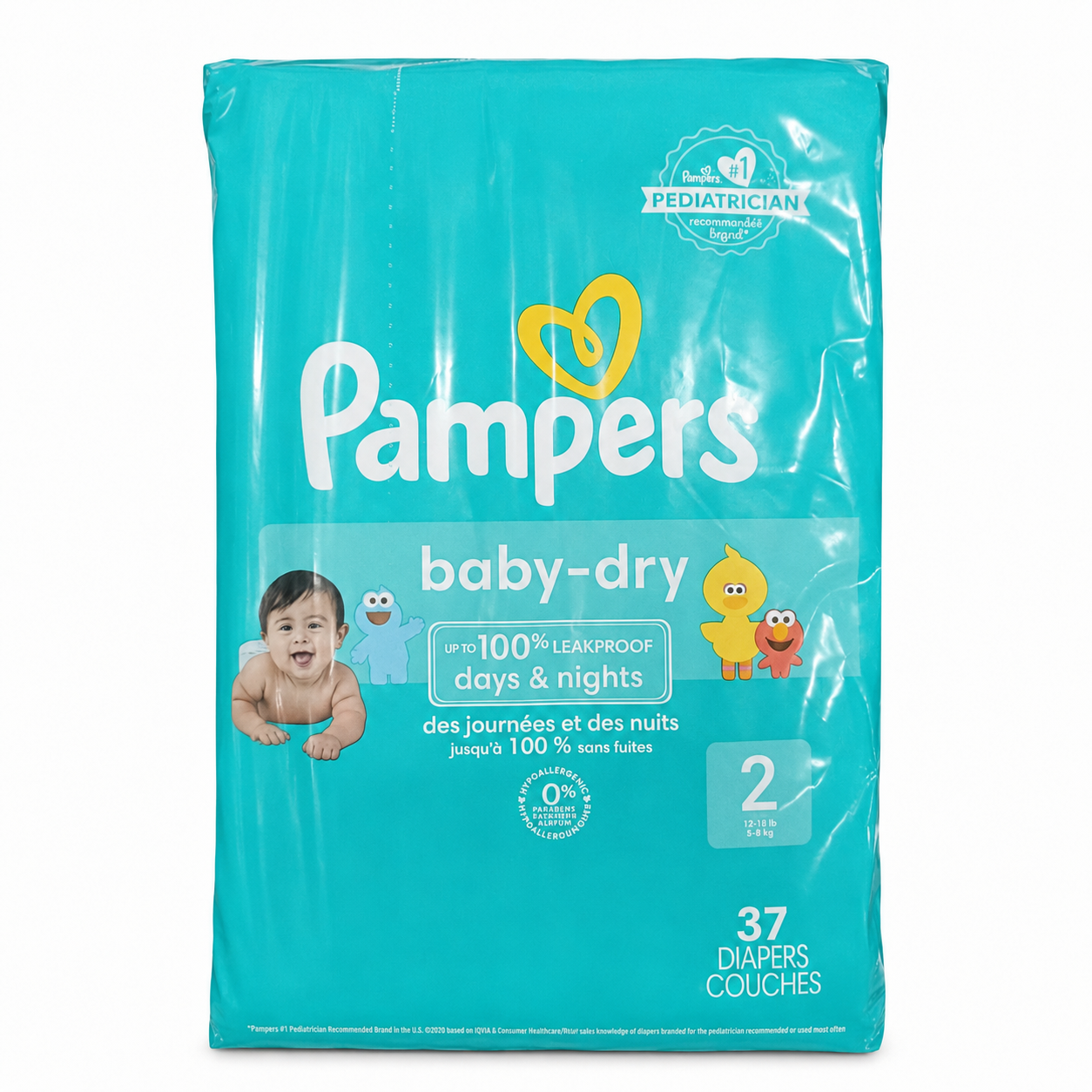Pampers Baby-Dry Diapers Size 2 - 37 Count product image on a white background