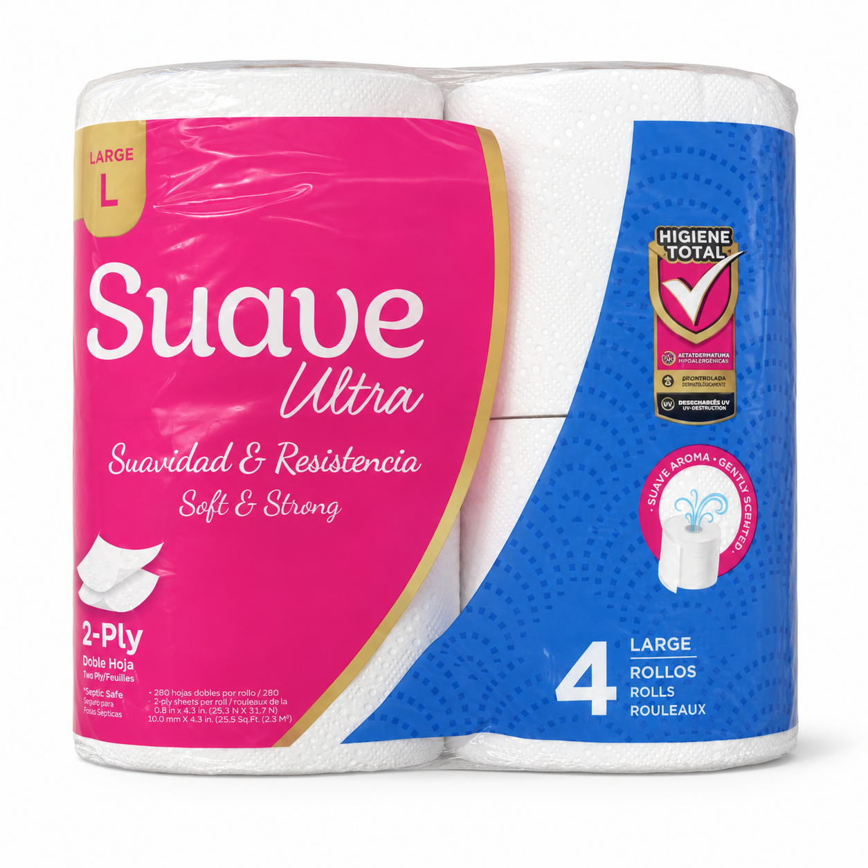 Suave Ultra Large 2-Ply Bathroom Tissue - 4 Rolls product image on a white background