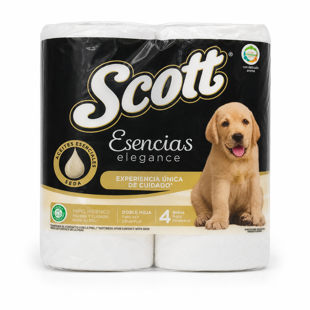 Scott Esencias Elegance 2-Ply Bathroom Tissue - 4 Rolls product image on a white background