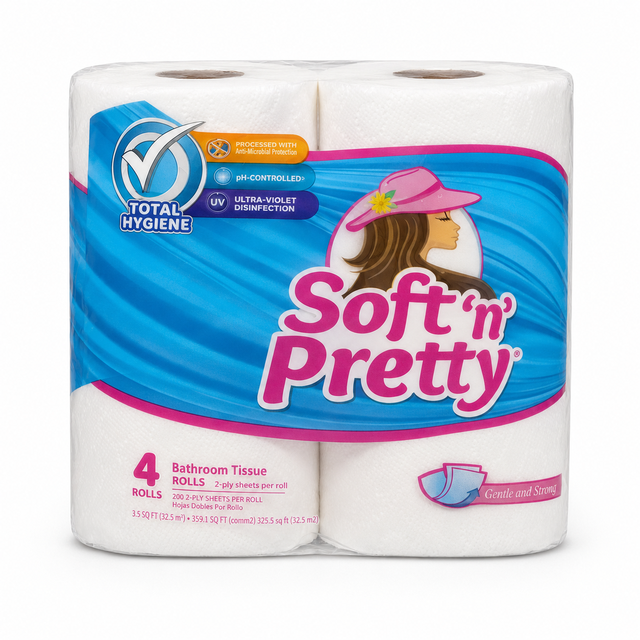 Soft 'n' Pretty Bathroom Tissue 2-Ply - 4 Rolls product image on a white background