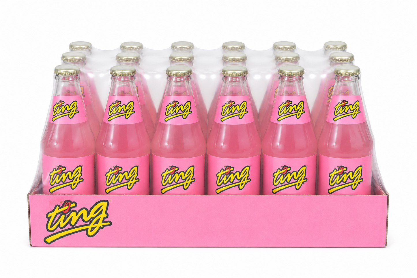 Pink Ting Sparkling Pink Grapefruit Soda – 6 Pack (300 ml Glass Bottles)