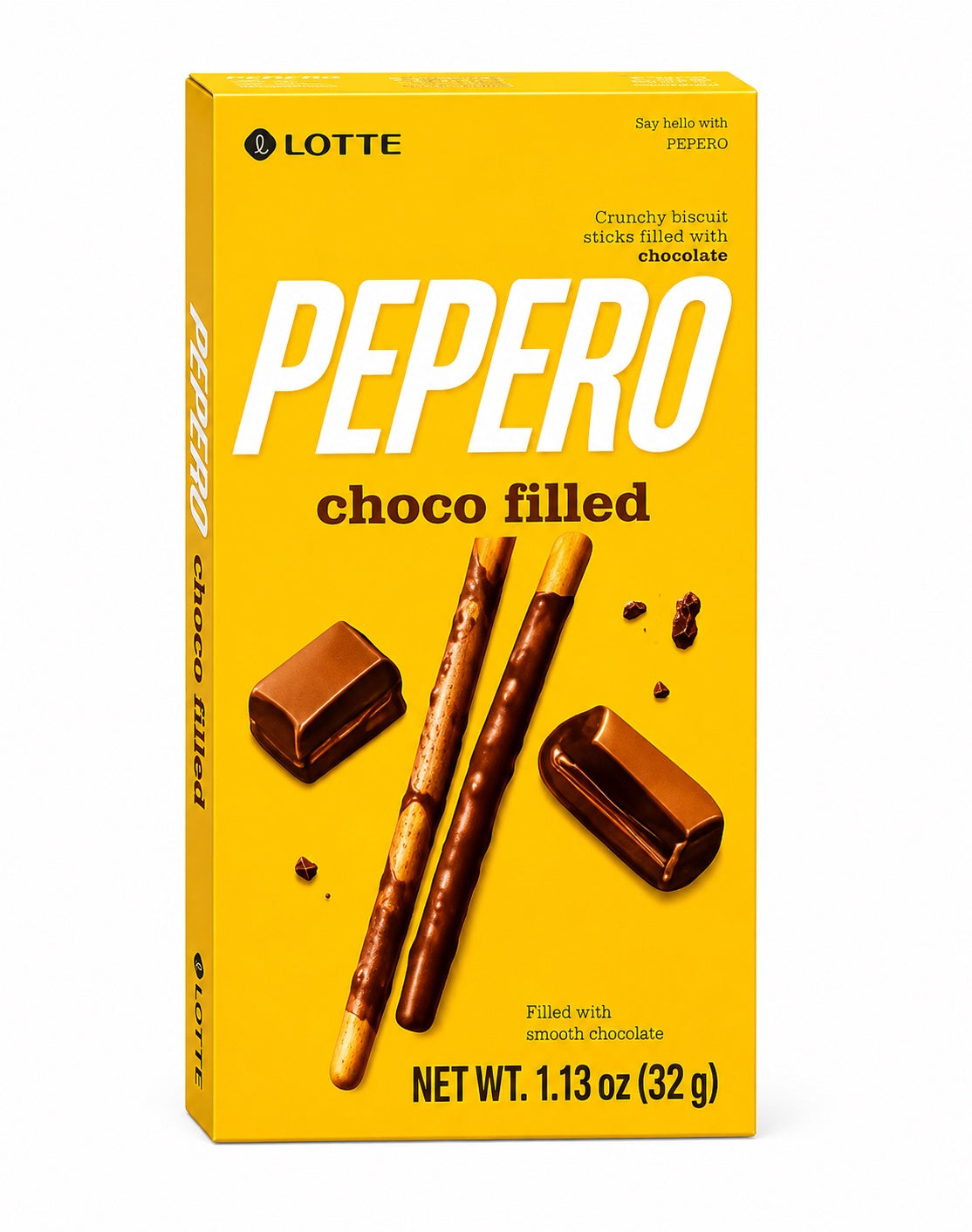 Lotte Pepero Choco Filled Biscuit Sticks, 1.13 oz (32 g)