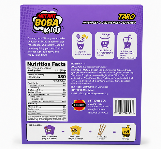 J-Basket Taro Instant Boba Kit 10 oz (285 g)