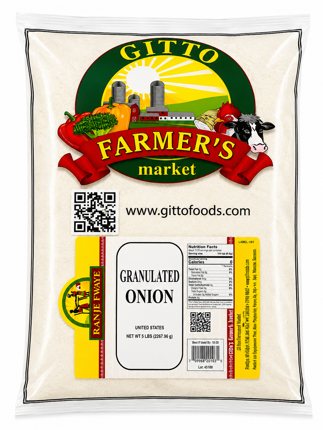 Bulk Granulated Onion - 5 lb Pantry Pack product image