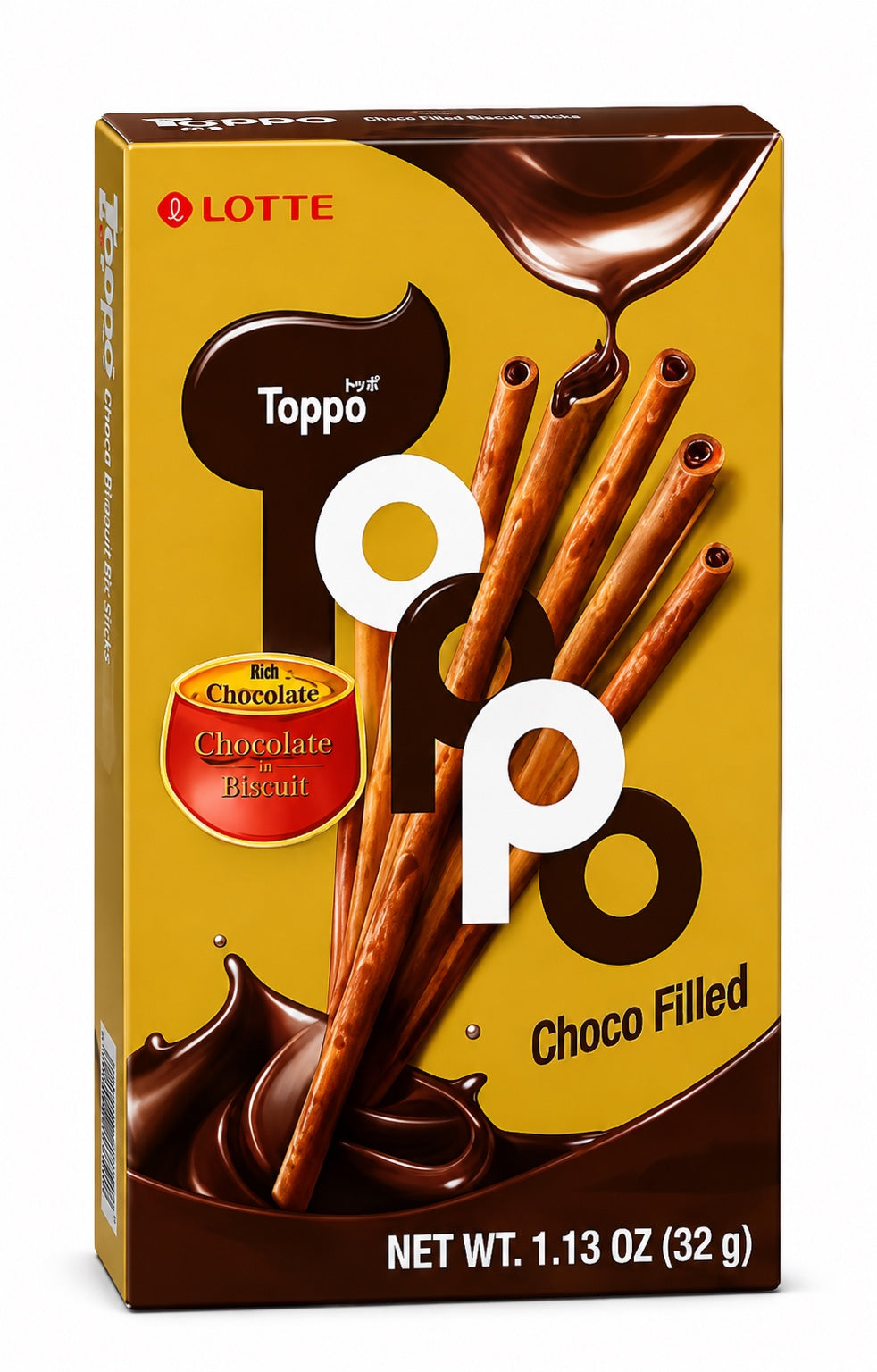 Lotte Toppo Choco Filled Biscuit Sticks, 1.13 oz (32 g)