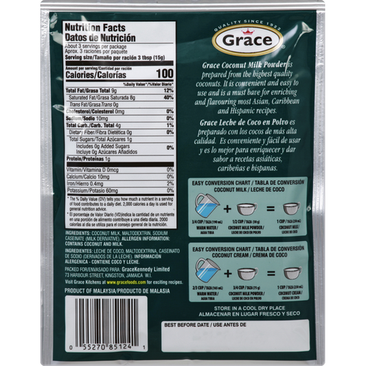 10-Pack Grace Coconut Milk Powder 1.76 oz | Pantry Staple