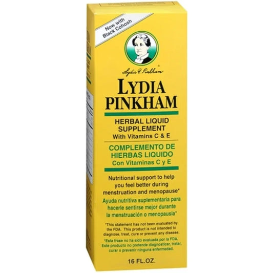 Lydia Pinkham Herbal Liquid Supplement with Vitamins C & E 8 oz & 16 oz