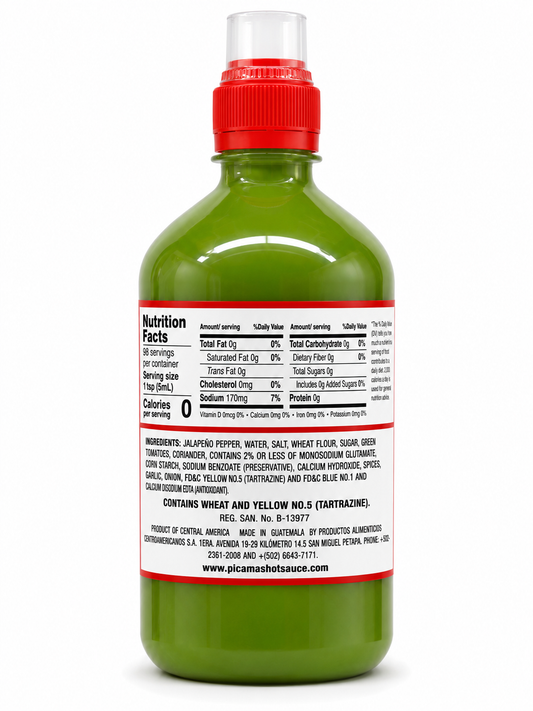 Picamás Salsa Brava Green Hot Sauce 16.6 fl oz (490 mL)