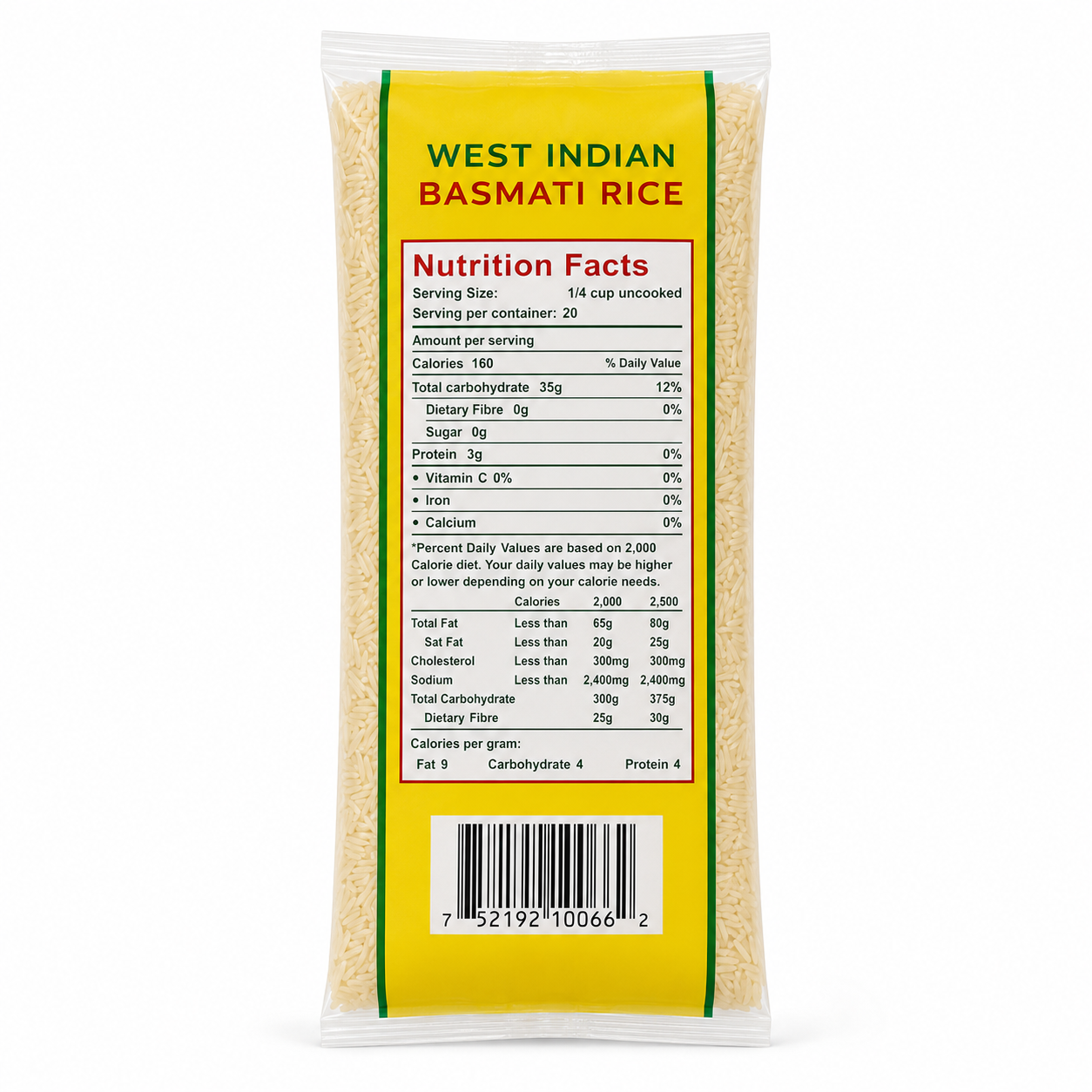 Fherbal Brand West Indian Basmati Rice 4 lb
