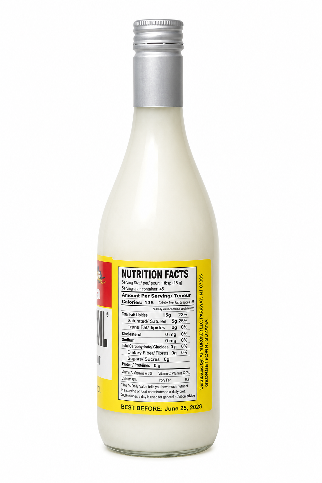 Real Guyana Coconut Oil 24 oz (100% Pure Coconut Oil)