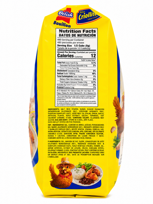 Delish Mas Cripllito Bouillon Creol Cubes – 240 Cubes (84.65 oz / 2400 g)