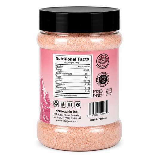 Herboganic Pink Himalayan Salt (Sodium Free) – 16 oz (1 lb)