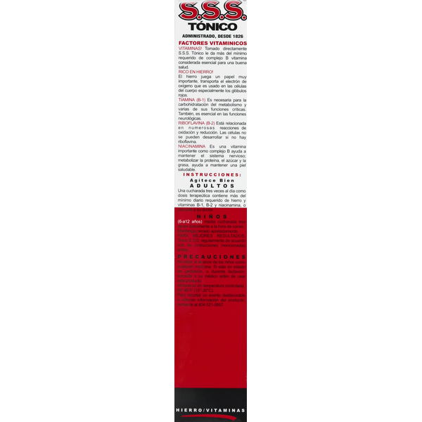 S.S.S. High Potency Iron & B Vitamins Tonic 20 oz | Energy Support