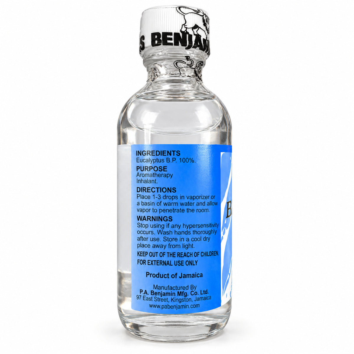 Benjamins Eucalyptus Oil B.P. ingredients, aromatherapy directions and warnings