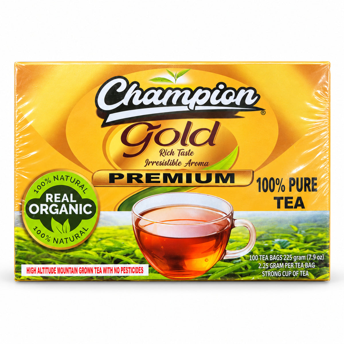 Champion Gold Premium Black Tea 100 tea bags 225 g front view