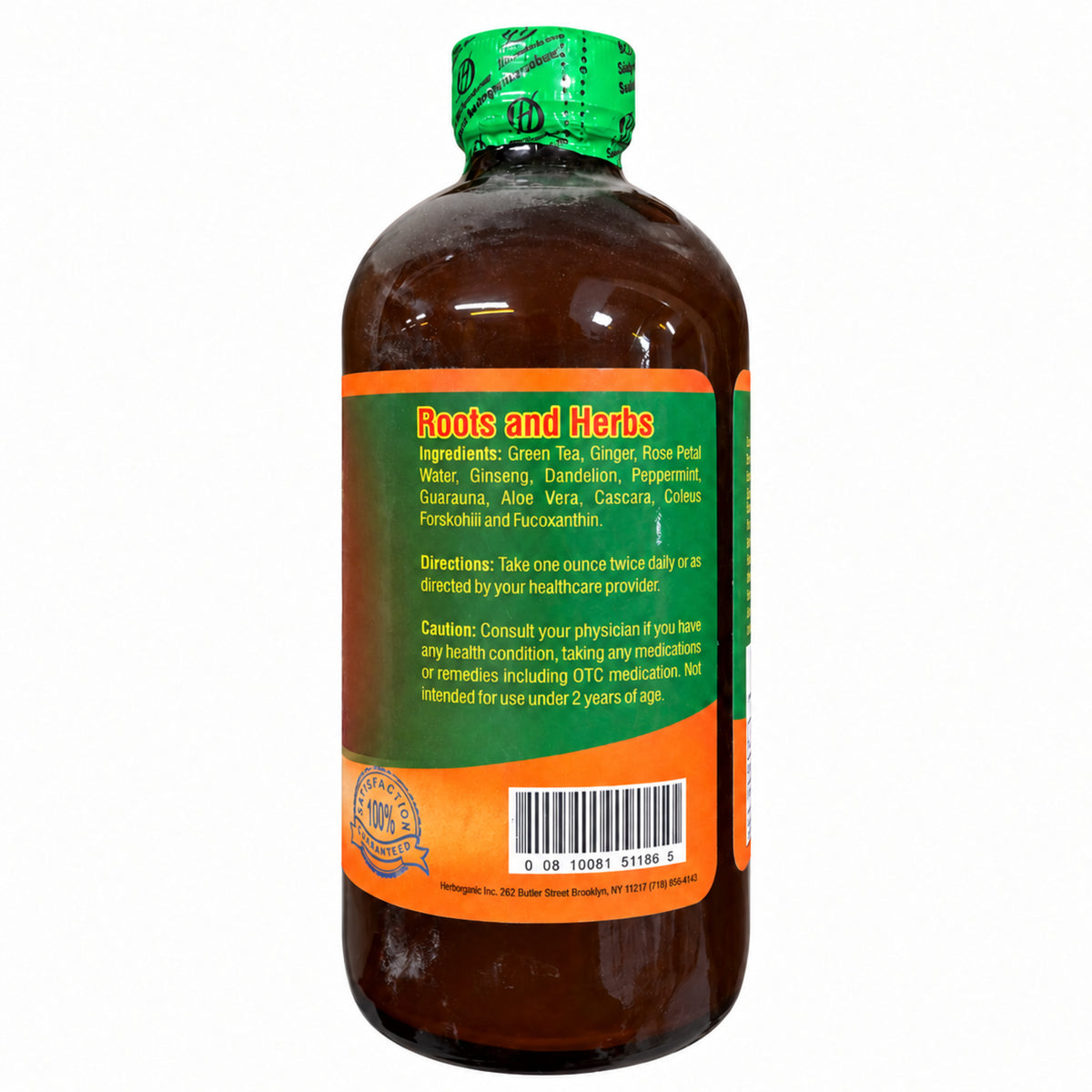 Herboganic Lose Weight Living Bitters – 16 oz – label details