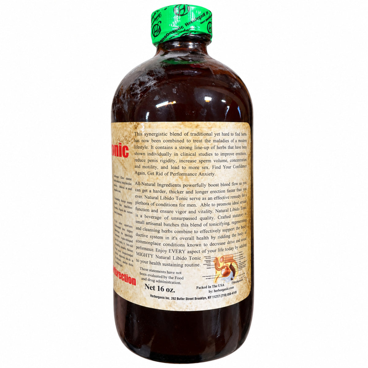 Herboganic Natural Libido Tonic – 16 oz – label details