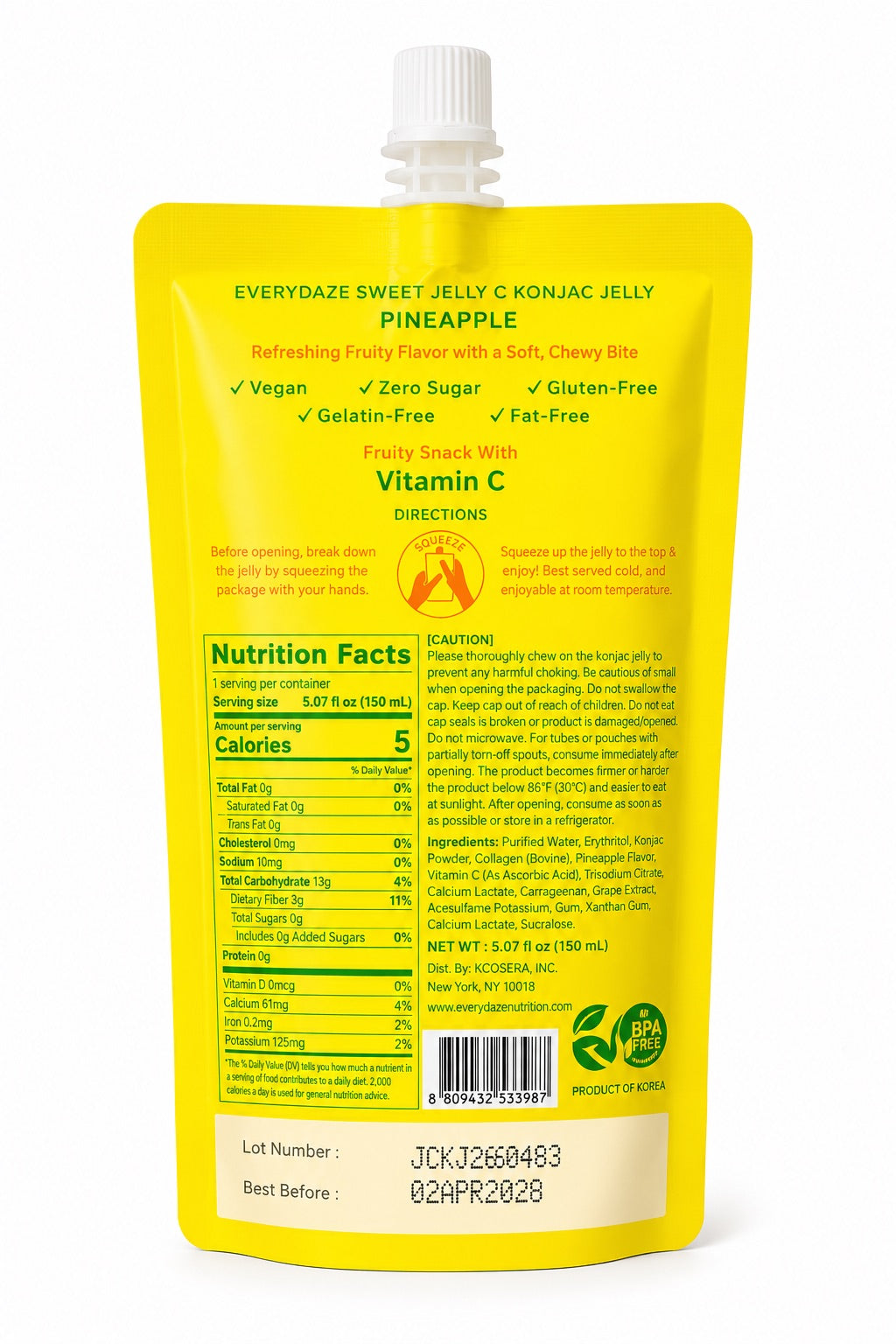 Everydaze Sweet Jelly C Konjac Jelly Pineapple 5.07 fl oz
