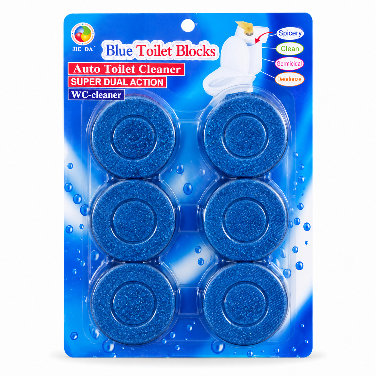 Jie Da Blue Toilet Blocks – 6 pack
