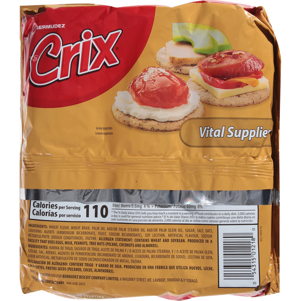 Crix Crackers, Bran & Oat 3 x 3.4 oz