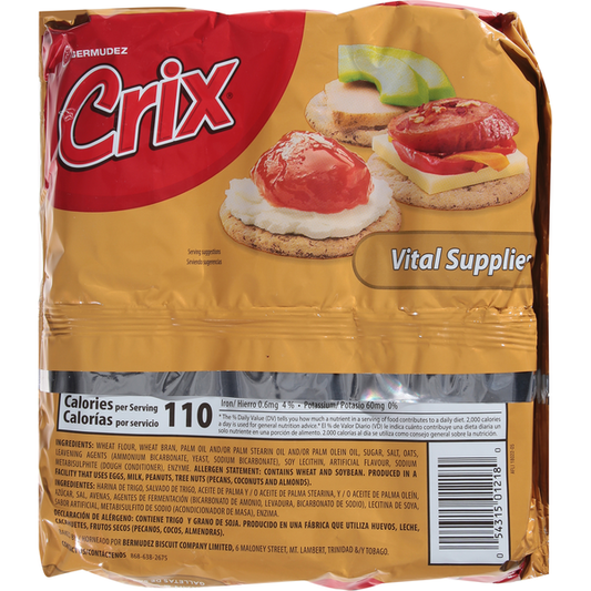 Crix Crackers, Bran & Oat 3 x 3.4 oz