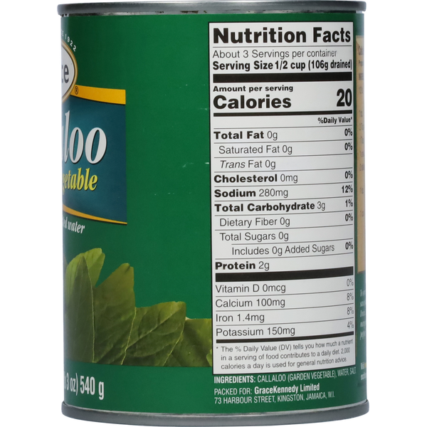 Grace Callaloo, Garden Vegetable 19 oz