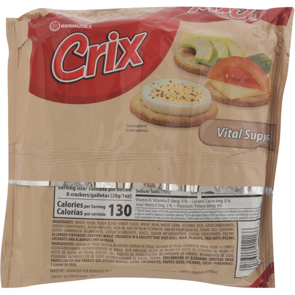 Bermudez Crix Crackers, Whole Wheat 10 oz