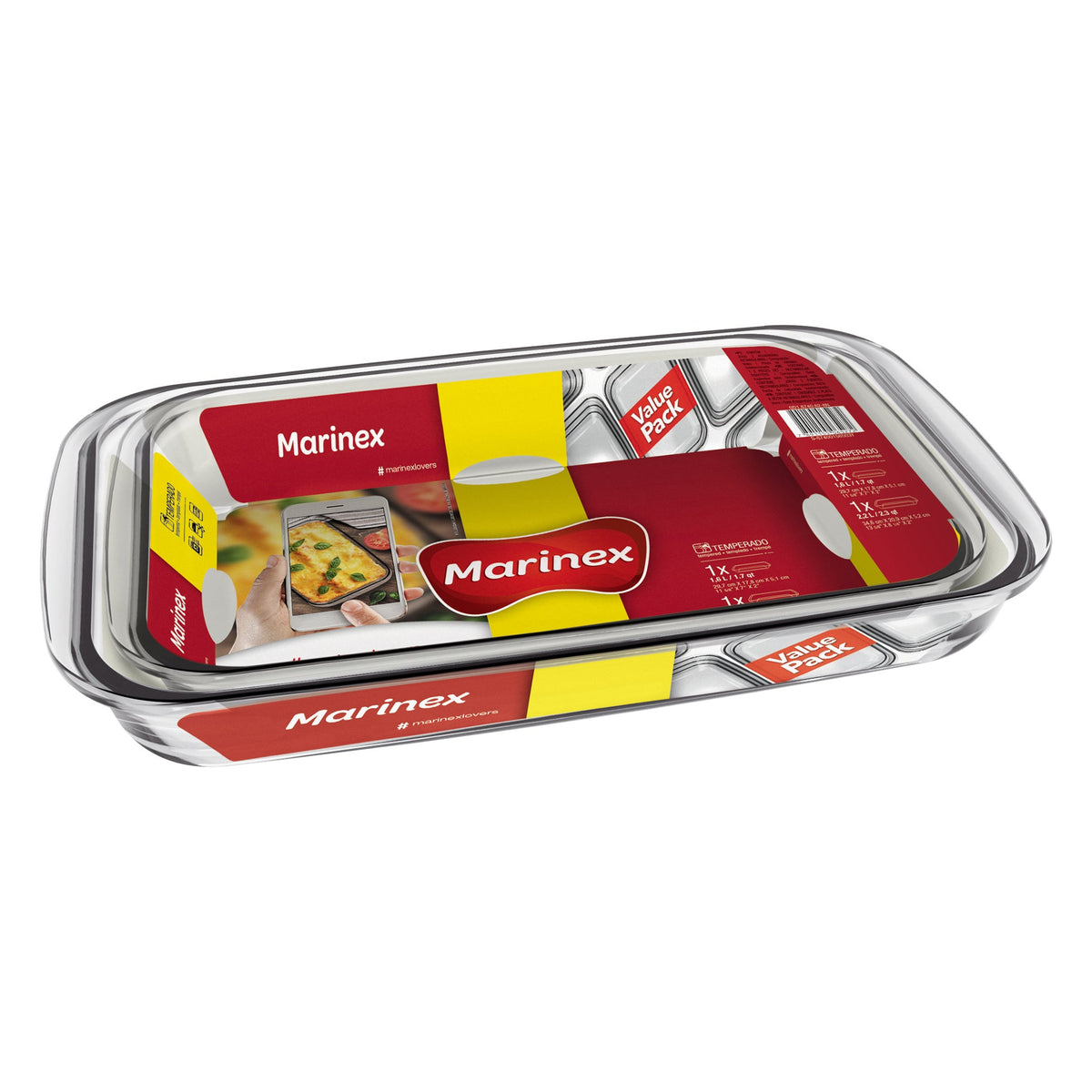 Marinex 1.6L and 2.2L rectangular baking dish set – product view 0