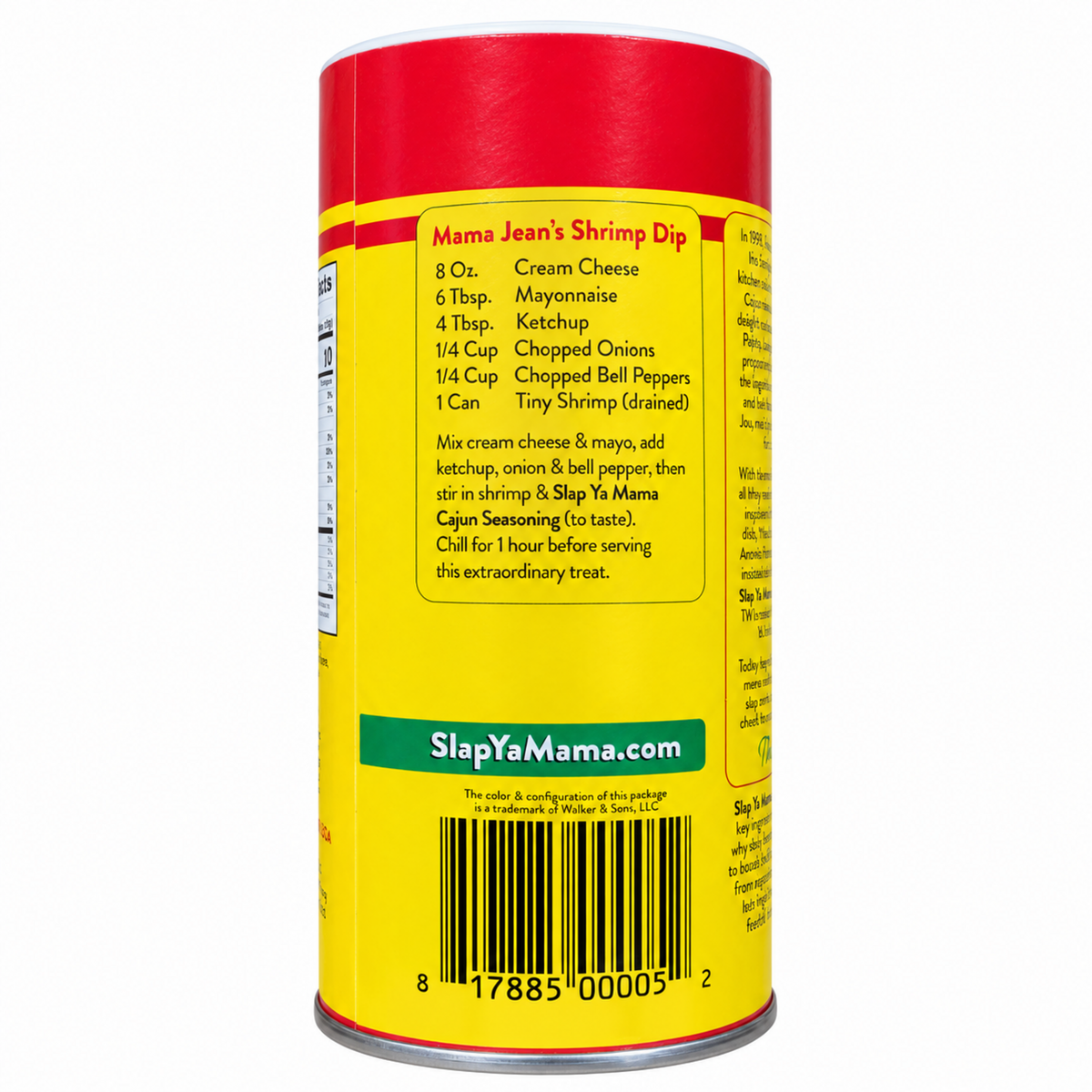 Slap Ya Mama Original Blend 16 oz – recipe and barcode