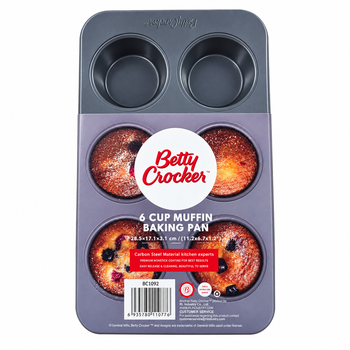 Betty Crocker BC1092 Nonstick 6-Cup Muffin Baking Pan