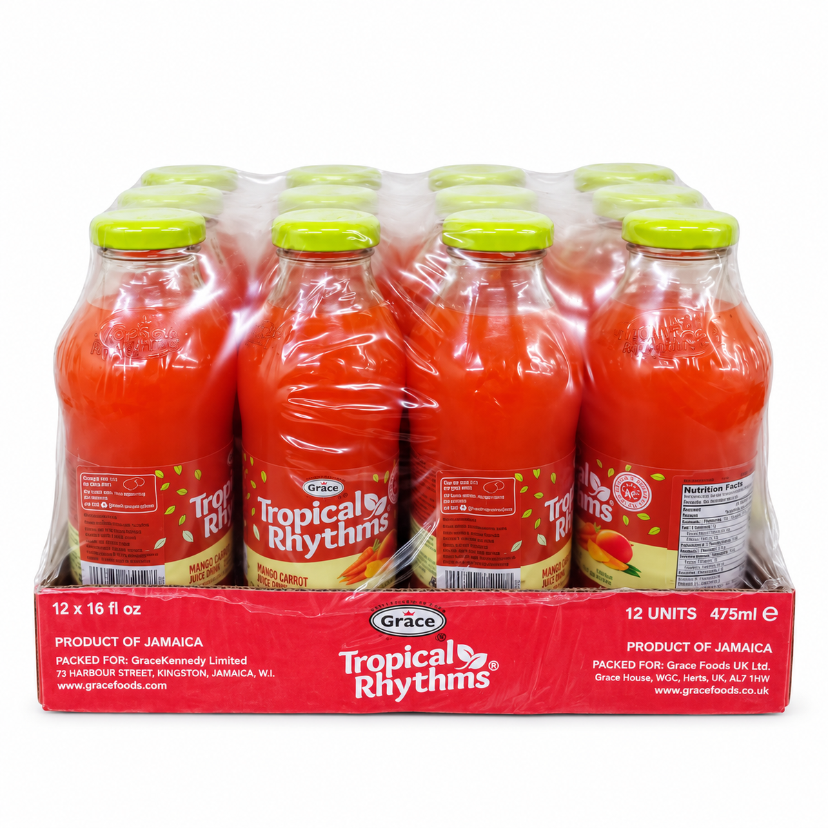 Grace Tropical Rhythms Mango Carrot Drink – Case of 12 × 475 ml