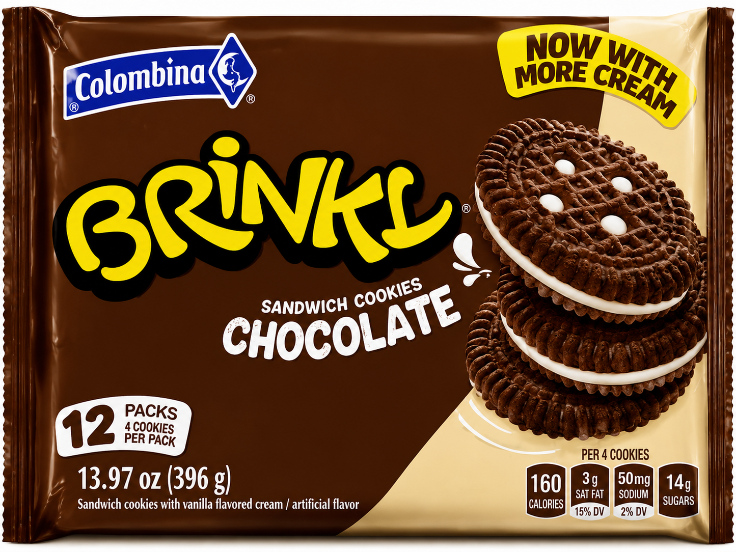 Colombina Brinky Chocolate Sandwich Cookies
