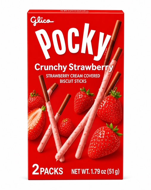 Glico Pocky Crunchy Strawberry Biscuit Sticks, 1.79 oz