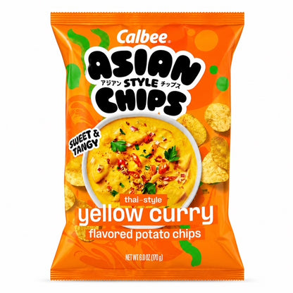 Calbee Asian Style Thai Yellow Curry Potato Chips 6 oz (170 g)