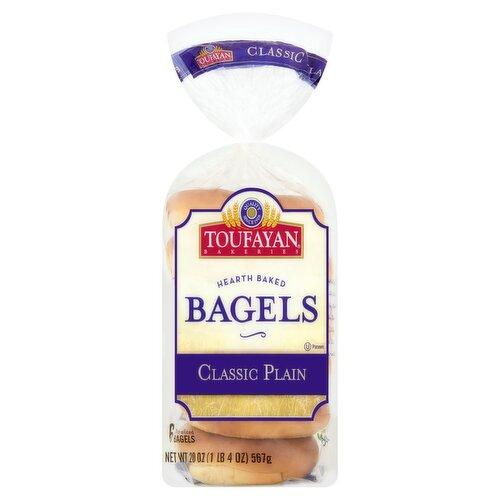 Toufayan Classic plain Bagels 6 Count
