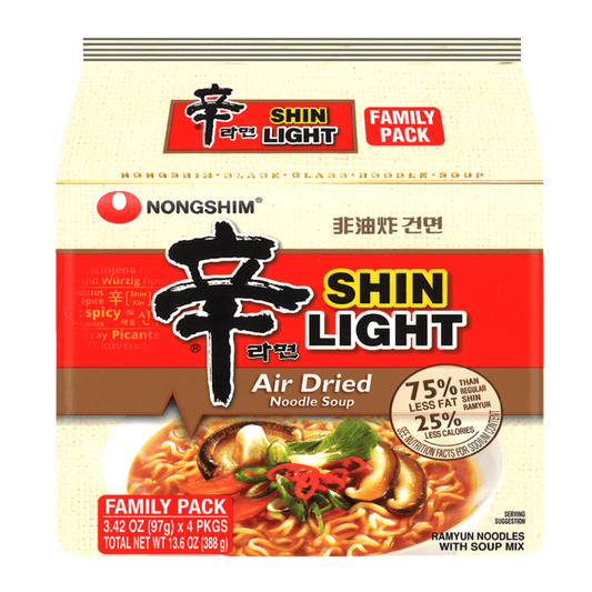 Nongshim Air Dried Shin Ramen Light 4 Pack 3.4 oz / 97g Each
