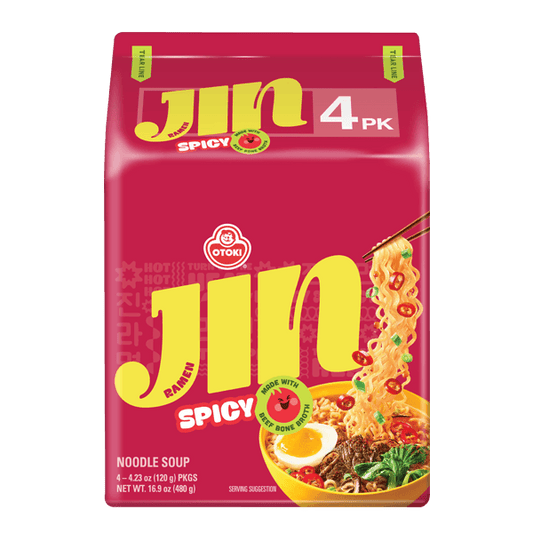 Jin Ramen Hot Instant Noodle Pack 4– 4.23 oz (120g) Spicy