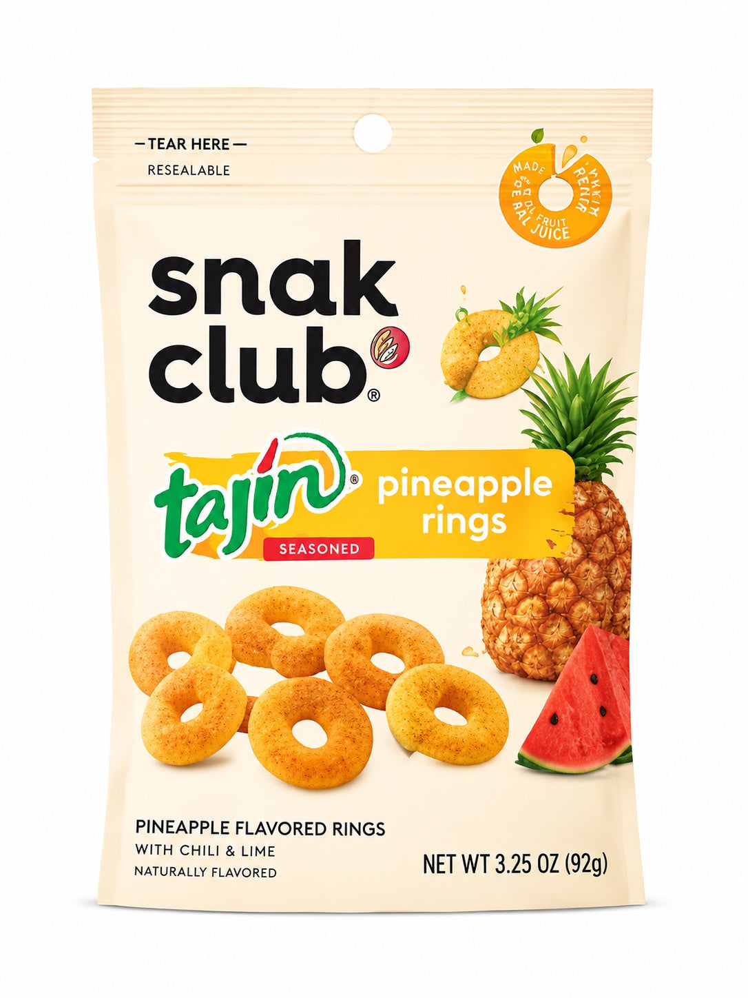 Snak Club Tajín Pineapple Rings, 3.25 oz