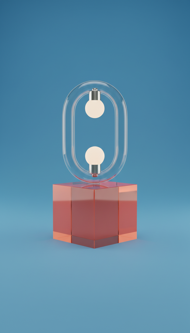 Curved Glass Table Lamp with Dimmable Glow