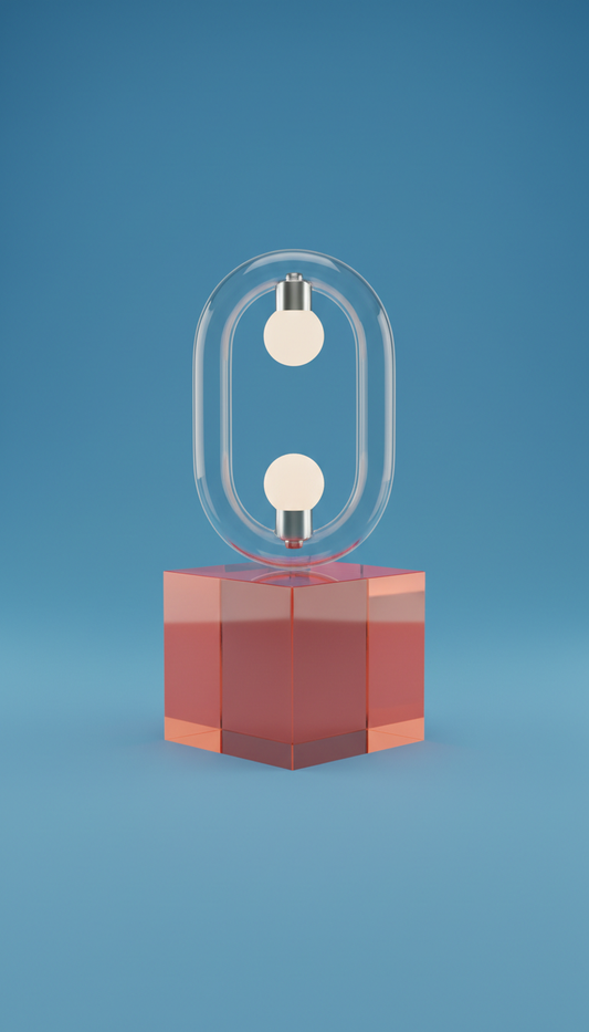 Curved Glass Table Lamp with Dimmable Glow