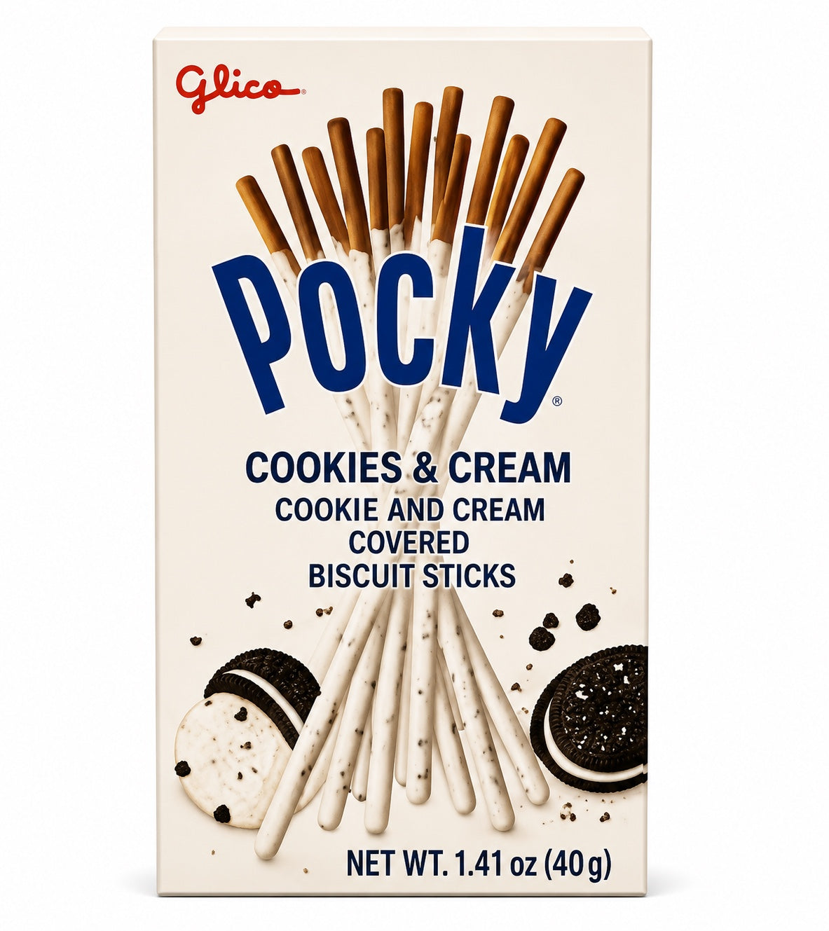Glico Pocky Cookies & Cream Biscuit Sticks, 1.41 oz